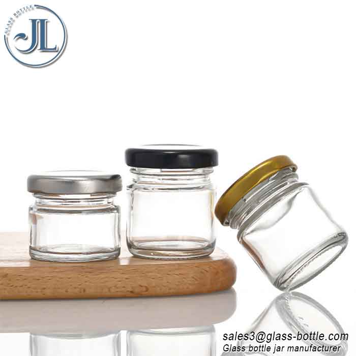 Wholesale Mini Glass Honey Jam Container Jar 25ml with lid