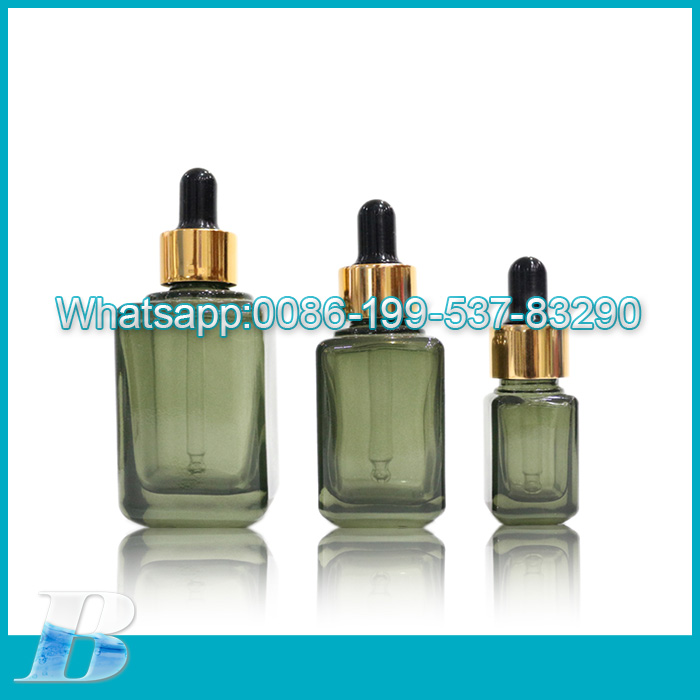 50ml Square dropper bottle glass for cosmetic packaging essential oil bottle amber glass jar and bottles