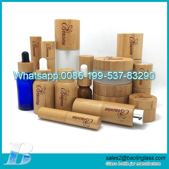 Selling Bamboo and Wood to Make Skin Care Glass Bottle 10ml 30ml 50ml 100ml 150ml to Accept OEM ODM Customization