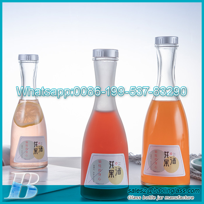 100ml 250ml juice beverage glass bottle with cork screw cap