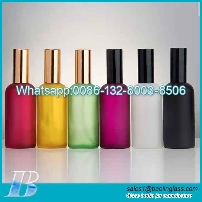 100ml / 3.4 oz. Colored Glass Spray Bottle with Atomizer for Perfume Cleaning Products Essential Oils
