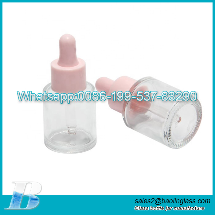 20ml Pink Glass Dropper Bottle Clear Glass Bottle Customised Serum Bottles
