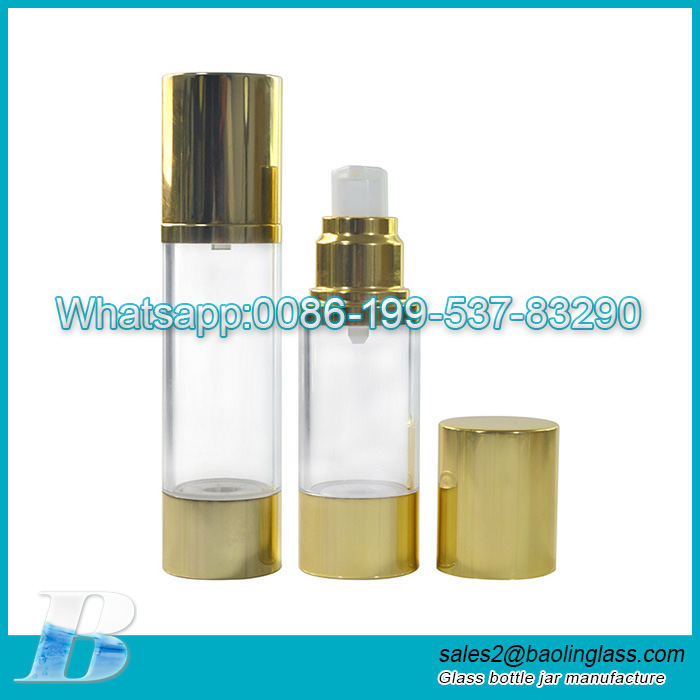 15ml 50ml 100ml cosmetic airless glass bottle with sprayer pump