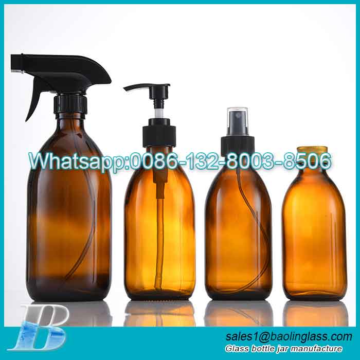 500ml amber glass lotion bottle