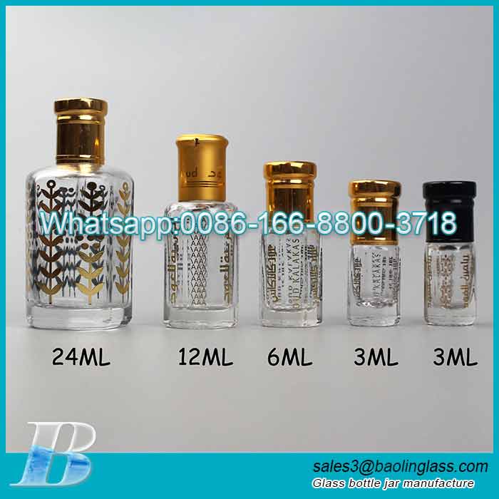 Hot selling 3ml 6ml 9ml 12ml 24ml attar oil perfume for oud oil for Arabia Dubai Oil Attar Bottle custom