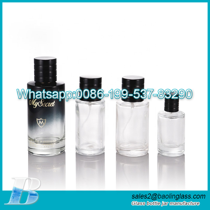 50ml 100ml cosmetic perfume glass bottle with black Magnet cap