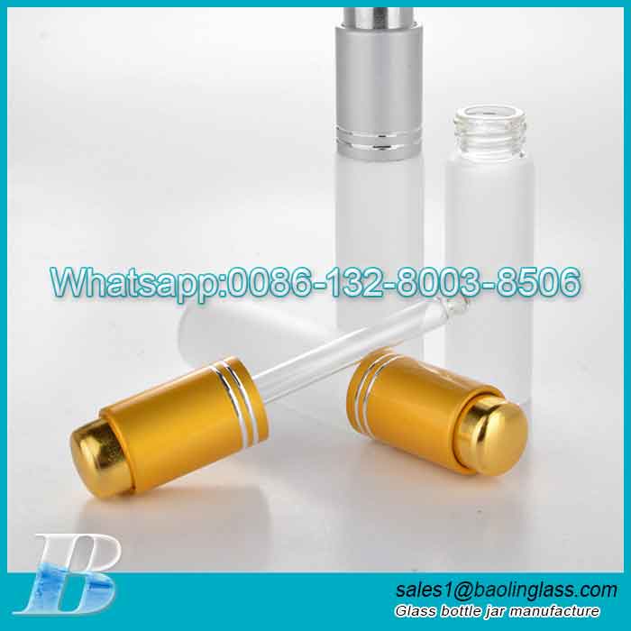 20ml Round Frosted Glass Essential Oil Dropper Bottle with Press Button Dropper