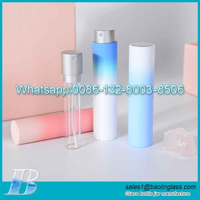 Luxury Gradient Color Mini 8ml 10ml Portable Perfume Vial Tube Glass Bottle