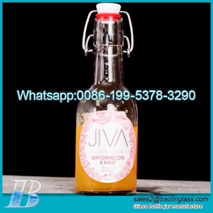 250ml Glass juice bottle with swing top Drinking Milk Coffee Tea Beverage Juice Glass Bottle 