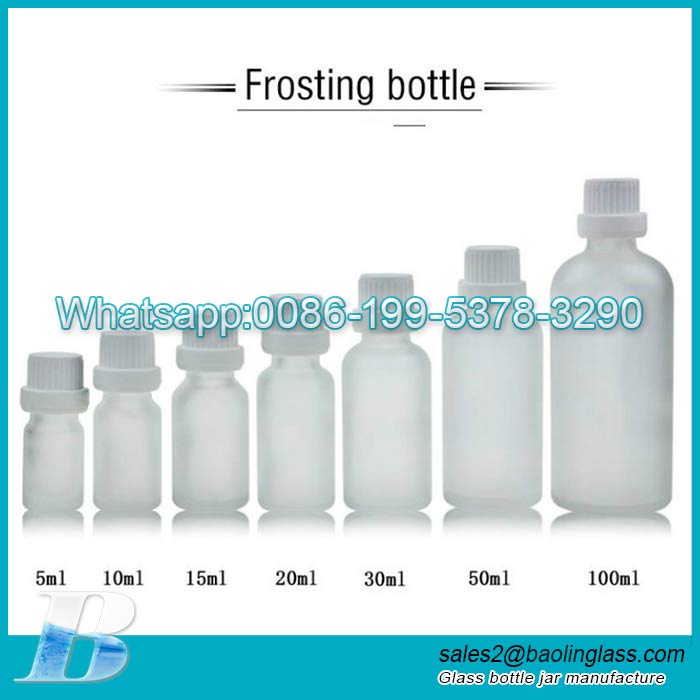 Hot selling 5ml 10ml 15ml 20ml100ml Frosted glass bottle black dropper screw cap glass essential oil bottle refined oil bottle for stock