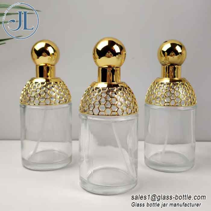 Luxury Shoulder Covers 100ml Glass Perfume Cylindrical Spray Bottles