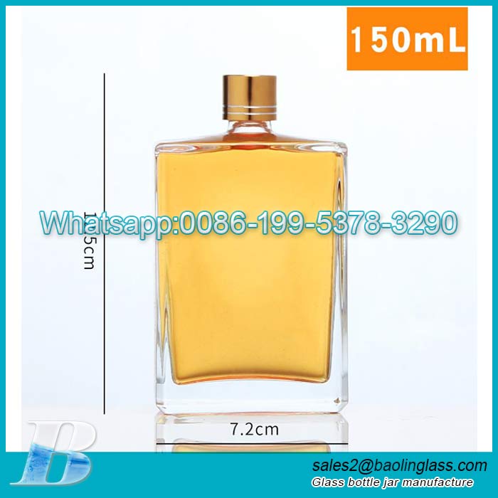 Hot selling mini 150ml Clear Frosted Mini alcohol bittles Wine Whisky Vodka Spirit Liquor Glass Bottle for maple manufacture