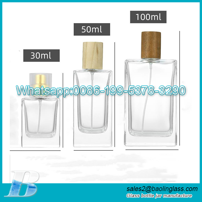 Luxury 30ml 50ml 100ml Square Parfum Verre Empty Perfume Glass Bottles