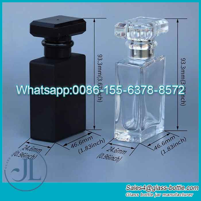 30ml Rectangle Spray Cologne Refillable Glass Perfume Bottle