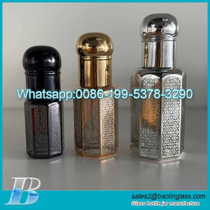 Hot selling 3ml 6ml 12ml 20ml attar oil perfume glass bottle for oud oil