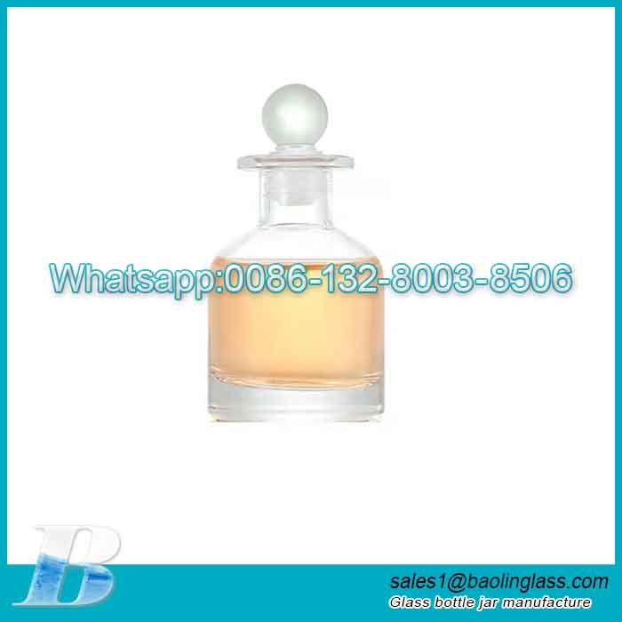 50ml Round Shape Reed Diffuser Glass Bottle with Glass Stopper