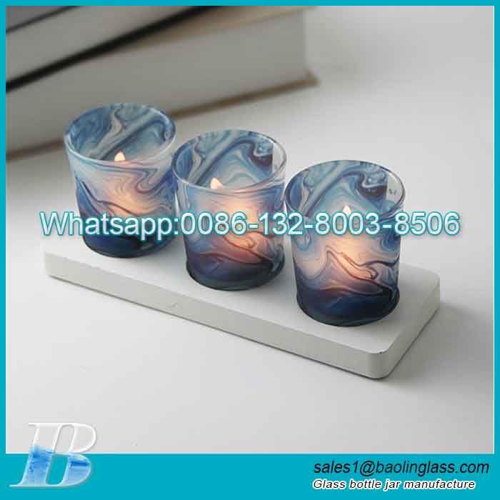 2022 Unique Glass Candle Jar, 3pcs jars a set