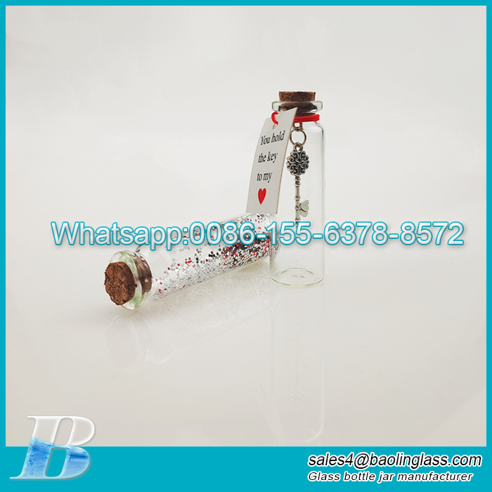 Gift Wishing Bottle Tube Glass Bottle For Worm Grass With Cork