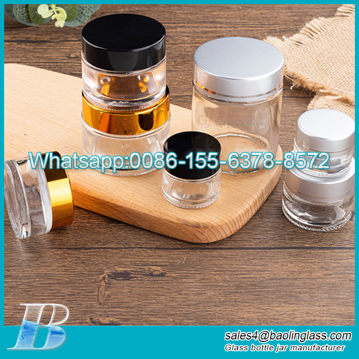 China Free Sample Glass Jar For Skin Care Cream With Cap Supplier