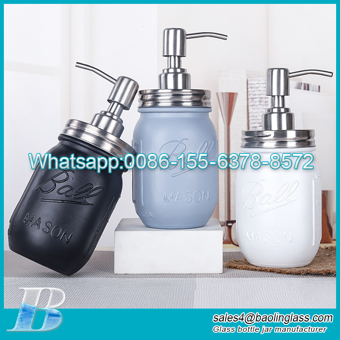 Hand sanitizer bottle 500ml shampoo body wash lotion pressed pump head glass bottle