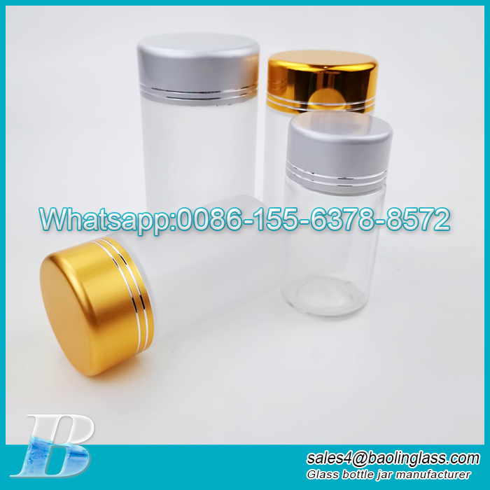 75ml 100ml 150ml 200ml wide mouth capsule/pill frosted glass jar