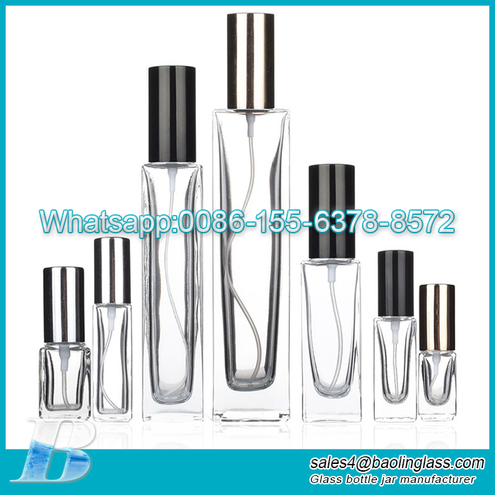 Customized spray bottle cosmetic bottle sample clear glass perfume bottle