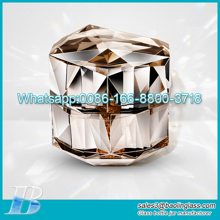 Wholesale acrylic angle diamond cosmetic 50g cream jar