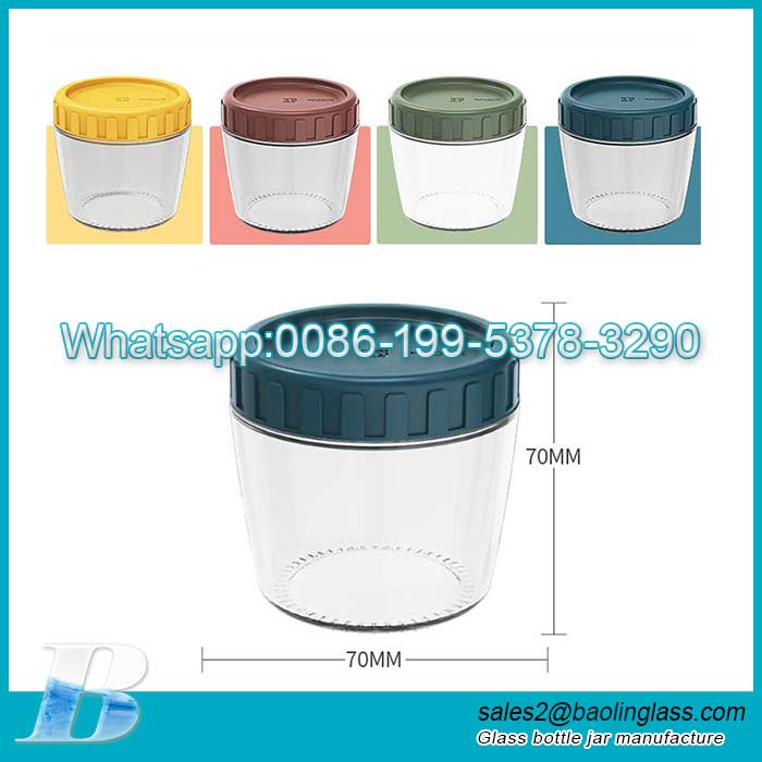 260ml Empty mini high quality clear glass spice storage jar with plastic lid
