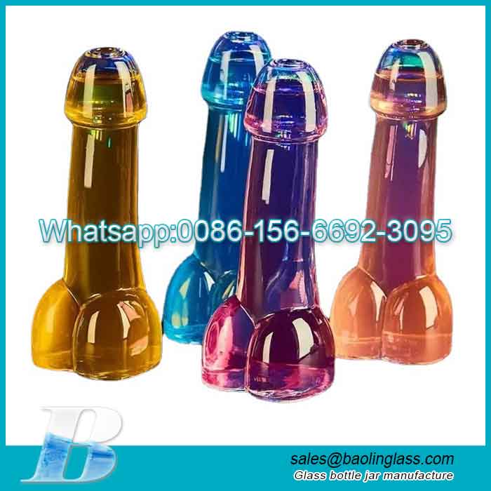 80ml Funny creative penis shape wine glass bottle wholesale for night club or bar