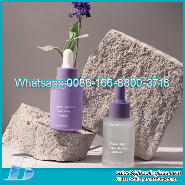 30ml matte purple colour essential oil bottle glass essential oil bottle packaging