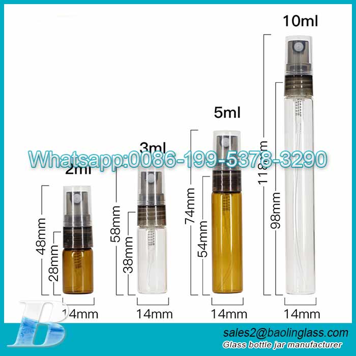 2ml 5ml Perfume Tester Bottle Vials Oral Sprayer Bottle