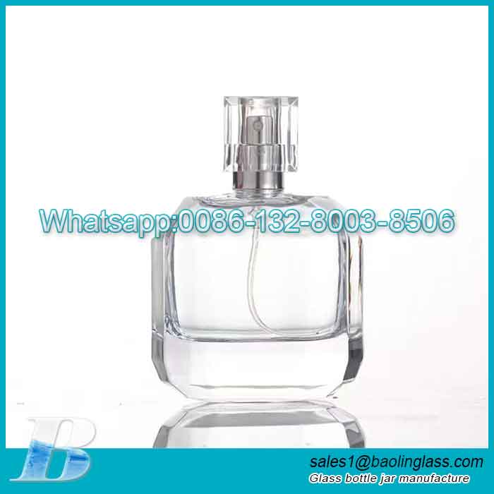 50ml Luxury Square Fragrance Glass Bottle with Sprayer