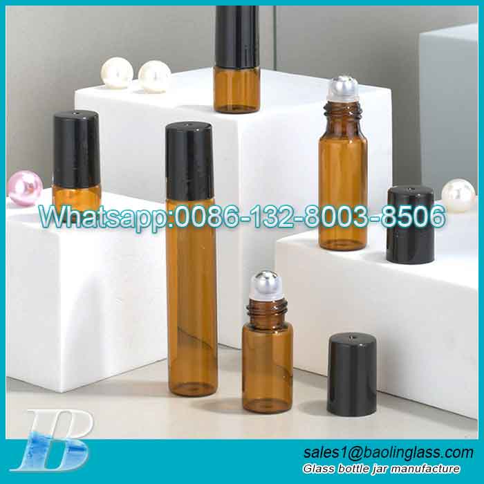 amber glass roller bottle vials