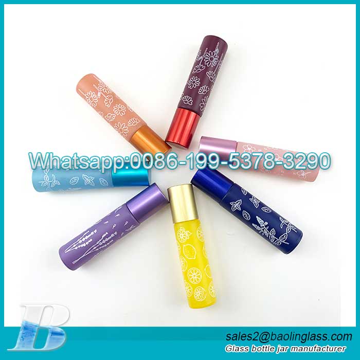 10ml Colorful Glass Travel Essential Oil Roller Bottle