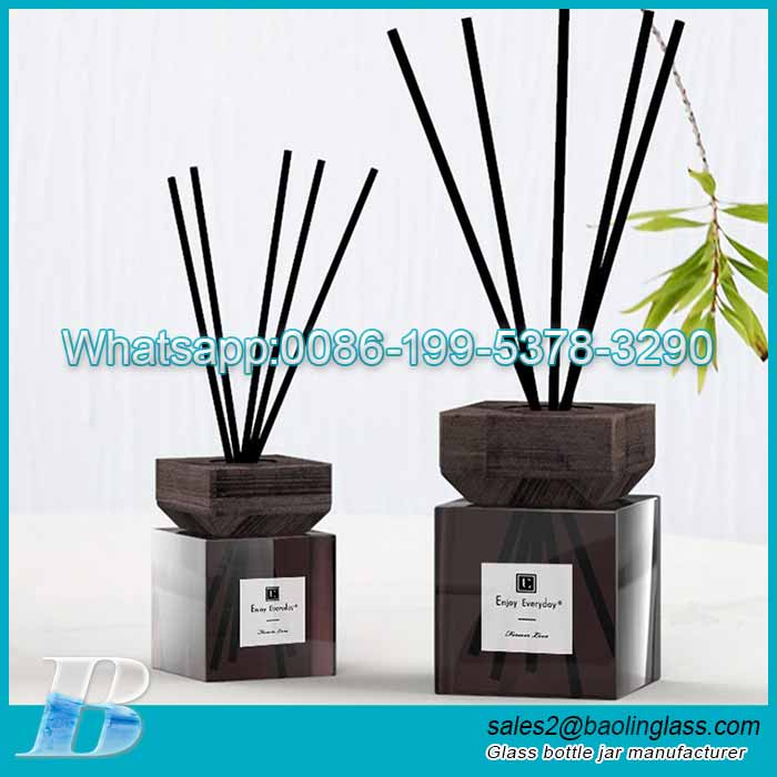 100ml 200ml Luxury glass square aroma reed diffuser bottle