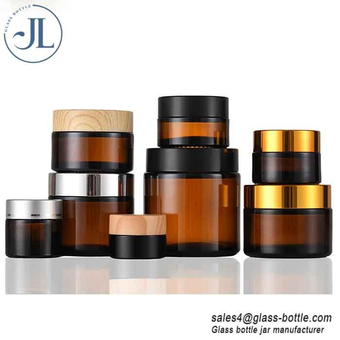 Bamboo Lid Dark Body Bath Salt Jars Body Scrub Containers