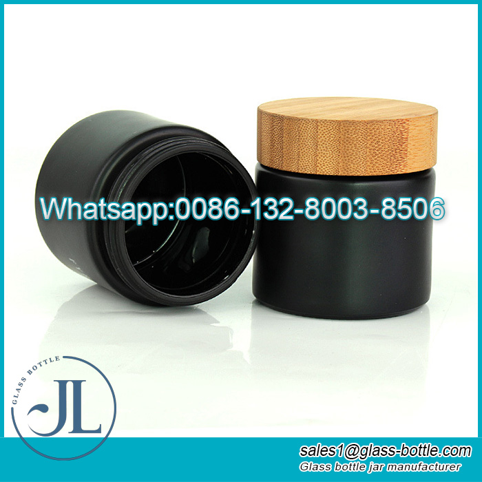 Bamboo lid glass jar