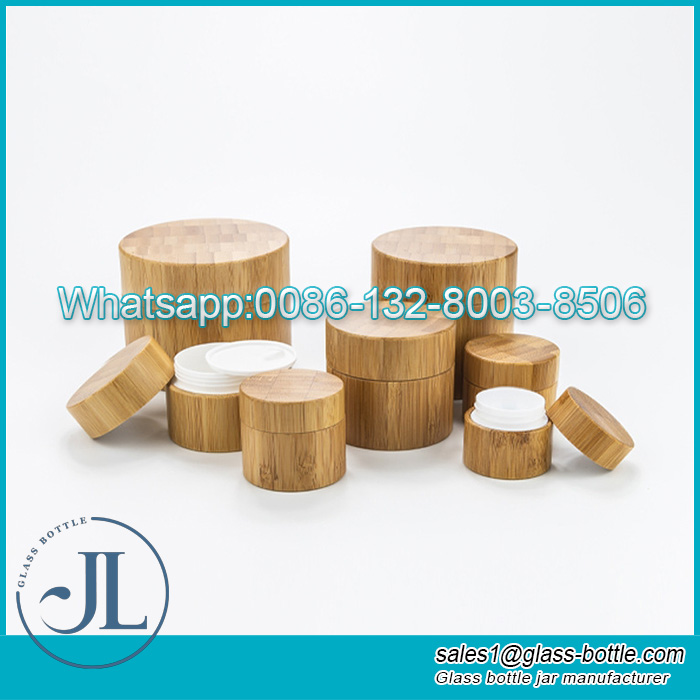Bamboo Cosmetic Packaging Jars Bottles
