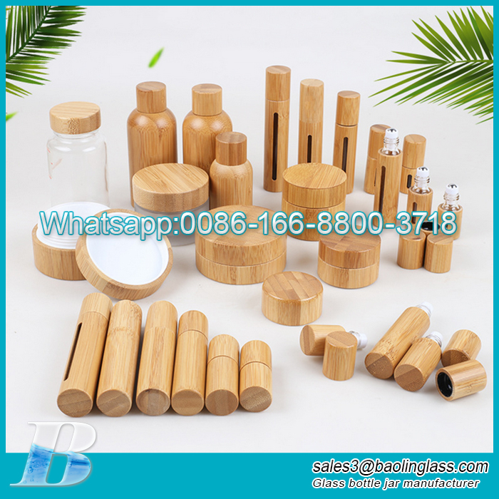 3ml to 200ml Bamboo cosmetic package with engraving logo