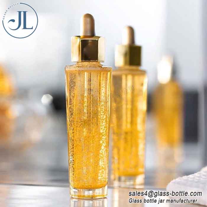 30ml 50ml Unique Hexagonal Gold-tipped Dropper Bottle
