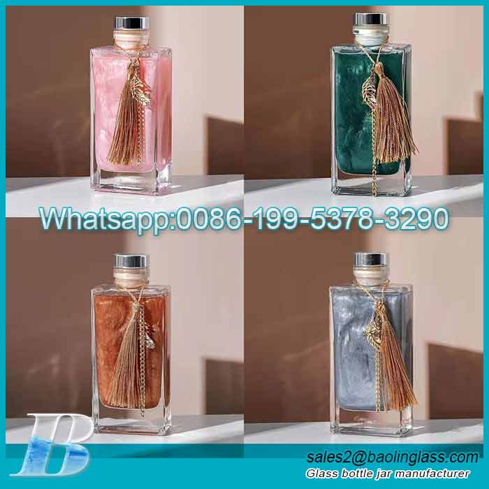 150ml High end square glass fragrance reed diffuser bottle