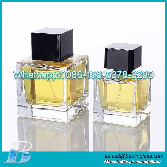 50ml 100ml Luxury square glass mist spray perfume bottle