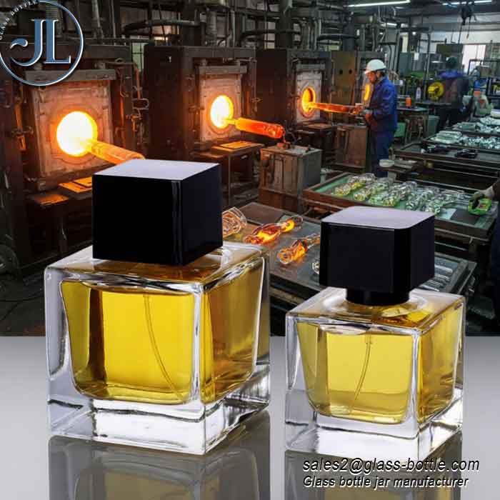 Heavy Base Square Glass Perfume Atomizer