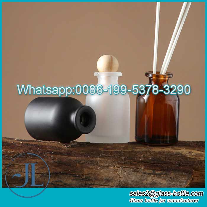 100ml Round Frosted Black Amber Reed Diffuser Bottle