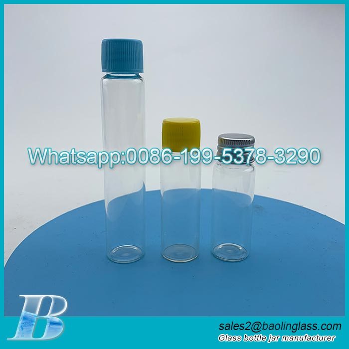 Custom 10ml 15ml 25ml Glass vials bottle with screw plastic cap