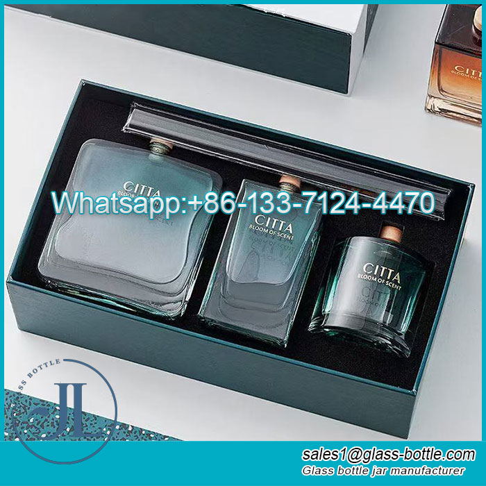 Empty Glass Reed Diffuser Bottle with Gift Box 100ml wholesales