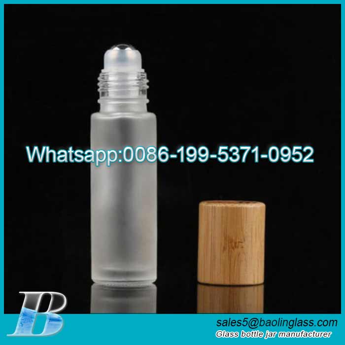 5ML 10ml Glass Roll on Bottles BamBoo Wood lid Roller for Essential Oils Perfume