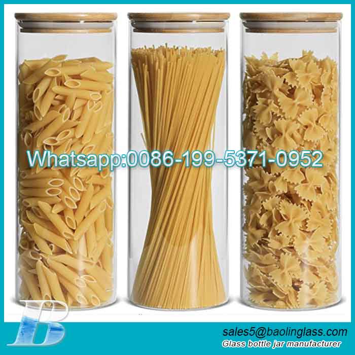 500ml-2000ml  Airtight Food Storage Jar with Bamboo Cover （Lid）