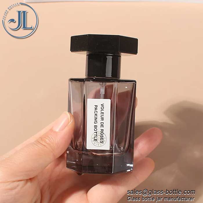 Hexagon boutique empty glass perfume bottle