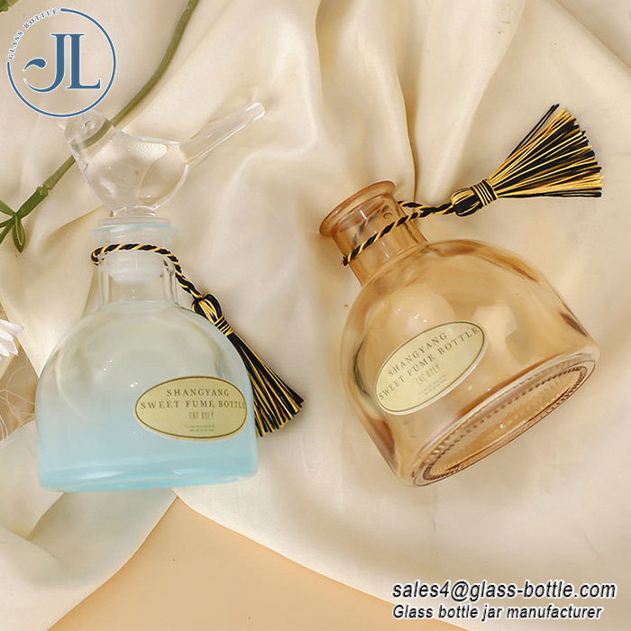 Large Belly Glass Reed Diffuser Bottle with Unique Glass Stopper